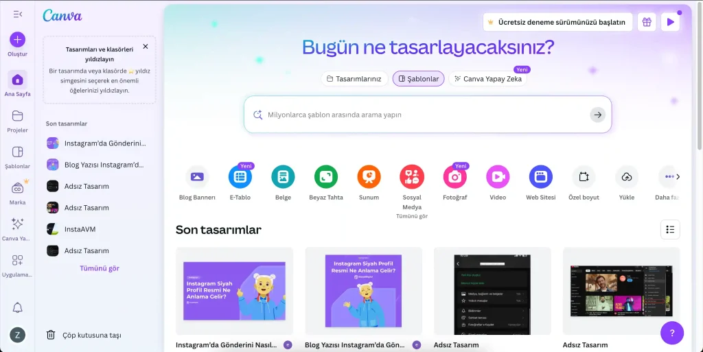 Canva Web Uygulaması