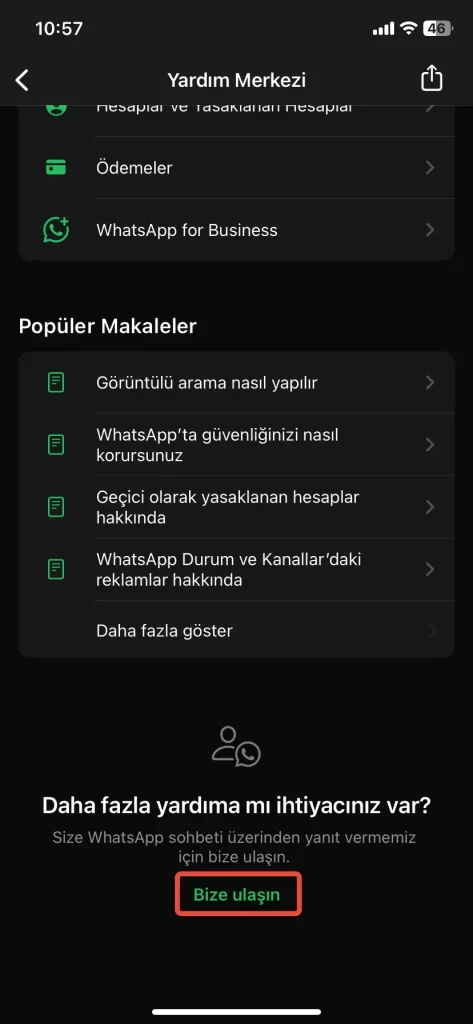 Uygulama Üzerinden WhatsApp Ban Kaldırma
