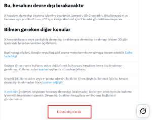 twitter hesabı kapatma