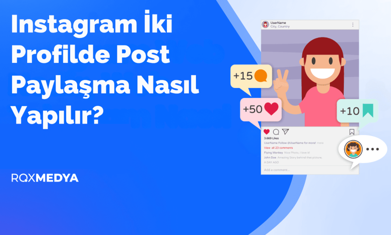 instagram iki profilde post paylasma
