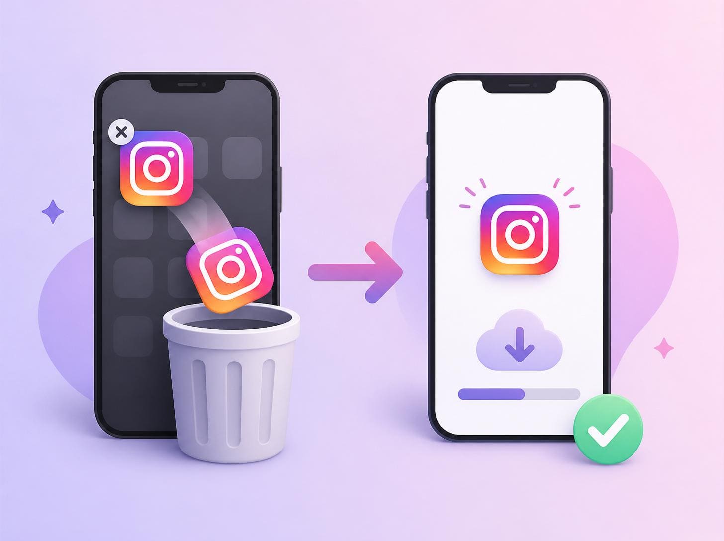 instagramı silip yeniden yükleyin